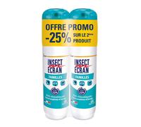 INSECT ECRAN -FAMILLES - Anti-moustiques Spray répulsif peau Protection contre les piqûres de moustiques Familles 100 ml Lot 2 -25% 200