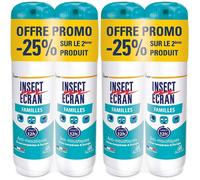 INSECT ECRAN -FAMILLES - Anti-moustiques Spray répulsif peau Protection contre les piqûres de moustiques Familles 100 ml Lot 2 -25% 2x200