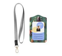 Insecte Atlas Porte-badge en cuir avec cordon, impression double face pour le travail de bureau