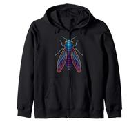 Insecte cigale colorée en bleu et violet Sweat à Capuche