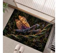Insectes Naturels Paillasson Attrape-Poussière, Photographie Mante Religieuse Tapis de Sol Antidérapant Lavable en Machine, 80 x 120 cm Tapis d'Entrée pour Chien Entrée Porte et Couloir - Brun Foncé