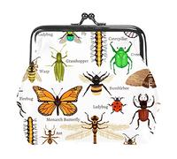 Insectes naturels Papillon Coccinelle Abeille Firebug Fourmi araignée Femmes en Cuir PU Porte-Monnaie Filles Mini Boucle Porte-Monnaie Pochette
