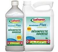 SANITERPEN - Désinfectant Plus Fraîcheur Verte - Désinfectant Parfumé de Surfaces Spécial Lieu de Vie des Animaux et Usage Domestique - Bactéricide - Fabrication Française - Flacon 1 L
