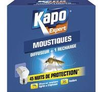 Diffuseur électrique anti-moustiques Expert longue durée + 1 recharge - KAPO - Élimine les moustiques européens, tropicaux et tigres