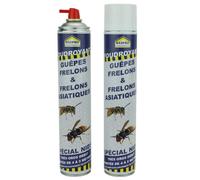 Insecticide foudroyant spécial frelons asiatiques, frelons et guêpes Lot de 3 aérosols de 1000 ml