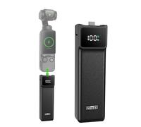 INSEESI Poignée de batterie compatible avec DJI Osmo Pocket 3 Creator Combo, avec poignée de batterie à écran numérique intégrée, batterie de 5000 mAh, charge rapide et filetage réservé de 6,35 mm