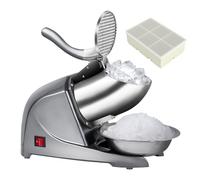 INSELY Rasoir à glace électrique anti-éclaboussures 4 lames 200 lb/h avec broyeur à glace pour un usage domestique et commercial (argent)