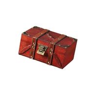 INSEOWI Boîte à bijoux vintage en bois avec mécanisme de verrouillage sécurisé pour colliers, bagues et accessoires, boîte décorative en bois pour objets anciens