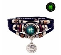INSEOWI Constellations Lumineuses De Nuit Faux Cuir Bijoux Minimalistes Zodiacs Lumineux Accessoire De Chaîne À Main Constellations Élégant