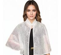 INSEOWI Élégant Qipao Cardigan Cravate Châle Écharpe De Mariée Capelet Pour Robes Mariée Robes Soirée Événement Été En Mousseline Soie Châle