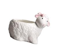 INSEOWI Jardinière Décorative en Céramique Moulée en Forme De Mouton Conteneur Multifonctionnel Jardinage pour Buissons Médicaments Sinon Accessoires Rangement Bureau Conteneur Horticole Créatif
