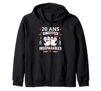 Inséparables Amour 20 Ans Mariage Anniversaire Couple 20 Ans Sweat à Capuche