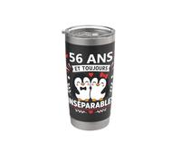 Inséparables amour 56 ans Mariage Anniversaire couple 56 ans Gobelet isotherme en acier inoxydable double paroi