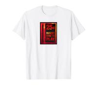 Insérer Une pièce de Monnaie pour Jouer au Jeu d'arcade rétro 25 centimes T-Shirt Graphique avec Valeur, Homme, Blanc, M
