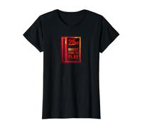 Insérer Une pièce de Monnaie pour Jouer au Jeu d'arcade rétro 25 centimes T-Shirt Graphique avec Valeur, Femme, Noir, M