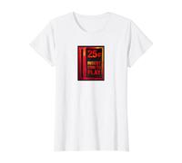 Insérer Une pièce de Monnaie pour Jouer au Jeu d'arcade rétro 25 centimes T-Shirt Graphique avec Valeur, Femme, Blanc, XS