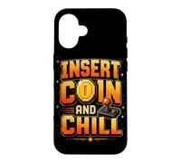 Insérez Coin and Chill Retro Arcade Gamer Coque pour iPhone 16
