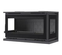 Insert 3 faces vitrées FM IT-103 FK 13,3kW foyer fonte et verre sérigraphié Noir