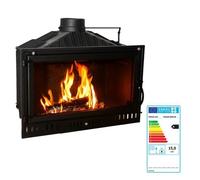 Insert à bois - 12kW Home 90 - Fonte complète - Rendement 78 % - Chauffe 310 m³ - Sortie 180 mm - Poids 185 kg - Classe A