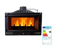 Insert à bois HOME 90 double face - 12,7 kW - Fonte complète - Rendement 78 % - Chauffe 310 m³ - Sortie 180 mm - Classe A