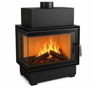 Insert à bois NORDFLAM - ROTEN 10 kW vitre angle gauche - Noir