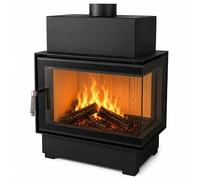 Insert à bois NORDFLAM - ROTEN 10 kW vitre d'angle droit - Noir