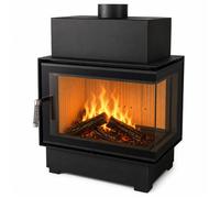 Insert à bois NORDFLAM - ROTEN 10 kW vitre d'angle droit - Noir