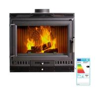 Eider Biomasa Poêle à bois - modèle AURORA 70 VENT - 10,4 kW - jusqu'à 225 m³ - H.65 x l.43 x P.70 cm - Classe énergétique A