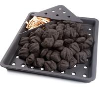 Insert à charbon de bois avec unité de fumage pour barbecues à gaz Fonte Corbeille à charbon 37 x 38 cm