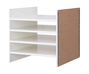 Insert avec 4 étagères, Blanc, 33 x 33 cm