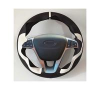 (insert blanc) CARDAK Housse de volant de voiture en cuir artificiel orange noir cousue à la main pour