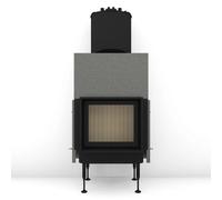 Insert bois Brunner BKH 5.0 42-50 | 8 kW porte coulissante Module pour chaudière, Cadre noir