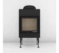 Insert bois Brunner BKH 5.0 42-50 | 8 kW porte pivotante Hotte basse en fonte Ø 180 mm, Cadre noir