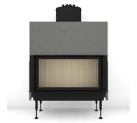 Insert bois Brunner BKH 5.0 50-98 | 11 kW porte coulissante Module pour chaudière, Anbaurahmen, schwarz 60 mm