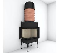 Insert bois Brunner BKH 5.0 d'angle 42-66-42 porte pivotante 9 kW Accumulateur modulaire superposé MAS 440 ⌀ 180, gauche avec cadre galbé