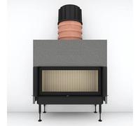Insert bois Brunner BKH 5.0 Flach 42-98 | 11 kW porte coulissante Capot moulé MAS 440 module d'extension réservoir de stockage double coque Ø 180 mm, Anbaurahmen, schwarz 60 mm