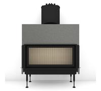 Insert bois Brunner BKH 5.0 Flach 42-98 | 11 kW porte coulissante Module pour chaudière, Cadre noir