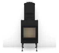 Insert bois Brunner BKH 5.0 Plat 42-50 | 8 kW porte pivotante Module chaudière, Cadre avec rebord, noir