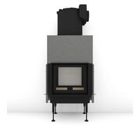 Insert bois Brunner BKH 5.0 Tunnel 42-50 | 8 kW porte coulissante/pivotante Module chaudière, Cadre avec rebord, noir