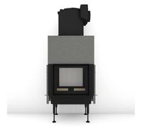 Insert bois Brunner BKH 5.0 Tunnel 42-50 | 8 kW porte coulissante/pivotante Module chaudière, Cadre de finition, noir 60 mm