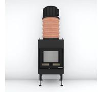 Insert bois Brunner BKH 5.0 Tunnel 42-50 | 8 kW porte pivotante/pivotante Capot moulé MAS 440 module d'extension réservoir de stockage double coque Ø 180 mm, Cadre noir