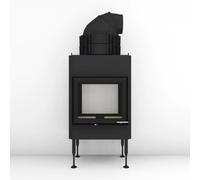 Insert bois Brunner BKH 5.0 Tunnel 42-50 | 8 kW porte pivotante/pivotante Gusshaube ⌀ 200 mm und Wärmetauscherringe Guss, Anbaukante