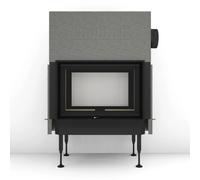 Insert bois Brunner BKH 5.0 Tunnel 42-66 | 9 kW porte coulissante/pivotante Hotte basse en fonte Ø 180 mm, Cadre noir