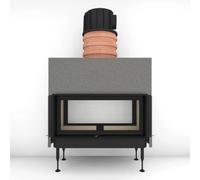 Insert bois Brunner BKH 5.0 Tunnel 42-98 | 11 kW porte coulissante/basculante Capot moulé MAS 440 module d'extension réservoir de stockage double coque Ø 180 mm, Cadre noir