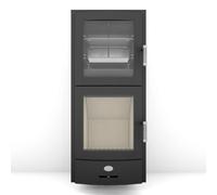 Insert bois Max Blank KE 1 Sinnergie avec four 7,5 kW porte incurvée