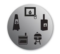 Insert bois Max Blank KE 12 AM 8 kW Simple vitrage, charnière à droite, H 79 x B 48 cm