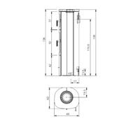 Insert bois Max Blank Turin BF Stone 5 kW Parties latérales et couvercle en pierre naturelle sablée gris clair, Raccordement du tuyau de fumée à l'arrière