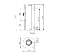 Insert bois Max Blank Turin S Stone 5 kW Parties latérales et couvercle en pierre naturelle sablée gris clair, Raccordement du tuyau de fumée ci-dessus