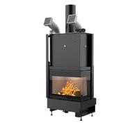 Insert bois Palazzetti Ecomonoblocco WTX 70 N15 Cheminée d'angle 14,7 kW Volet d'angle à droite