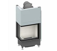 Insert bois SCHMID Ekko L 55(34) h – 7 kW avec vitre angulaire Türhöhe 51cm, mit BRS, Schamotte Weiss